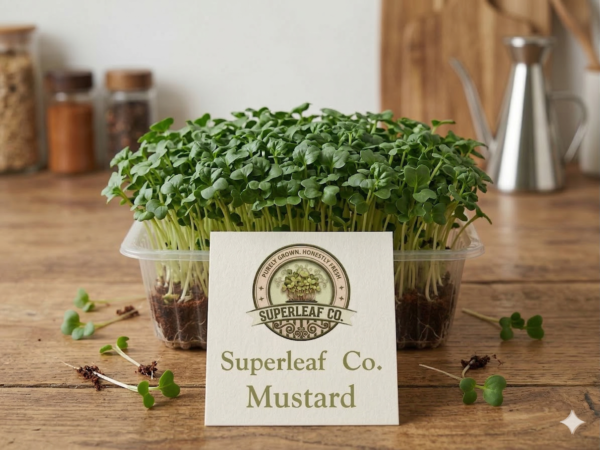 mustard live Fresh Pea Shoot Affila Microgreens Live Box - Superleaf Co Chandigarh